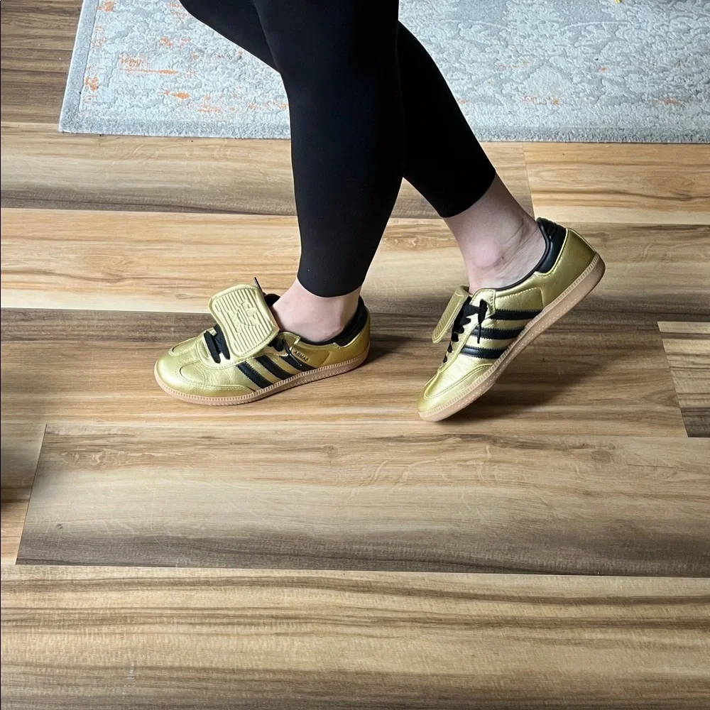 Adidas Samba Long Tongue Gold Black Sneakers Women’s Size 7.5 *worn twice* - Picture 1 of 8